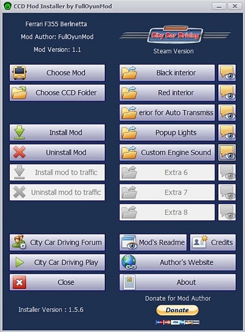 Программа New CCD Mod Installer для City Car Driving (1.5.6)