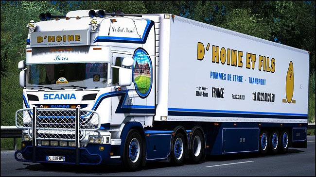 Мод Scania D’Hoine + Trailer для ETS 2 (1.32.x)