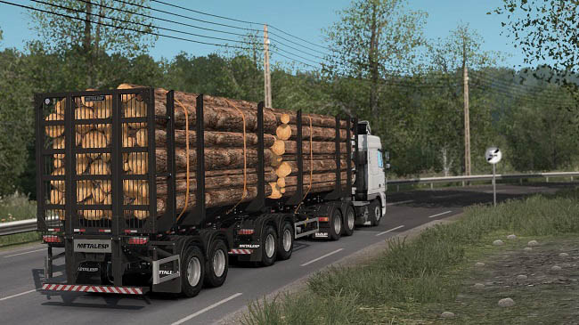Мод Metalesp Bi-Train Wood Transport 7 Axles V0.3 для ETS 2 (1.32.x)