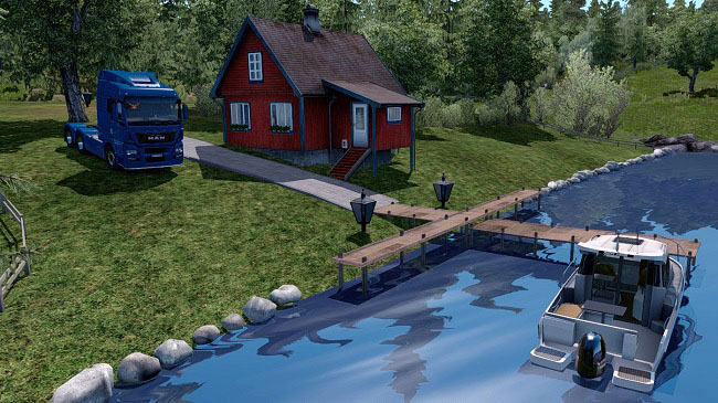 Мод Simple Lakeside House – Kristiansand v1.0 для ETS 2 (1.34.x)