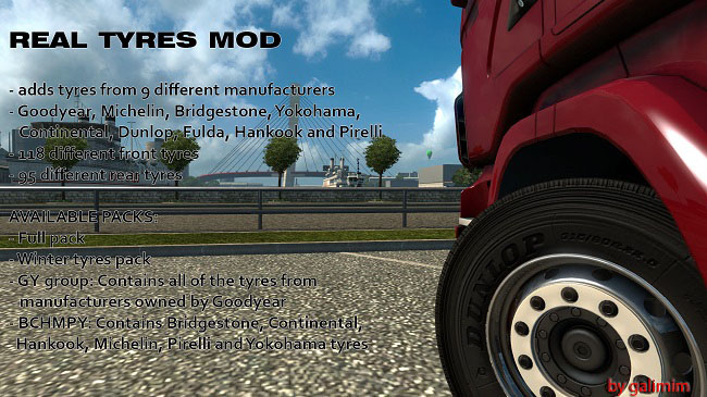 Мод Real Tyres Mod v3.1 для ETS 2 (1.39.x)
