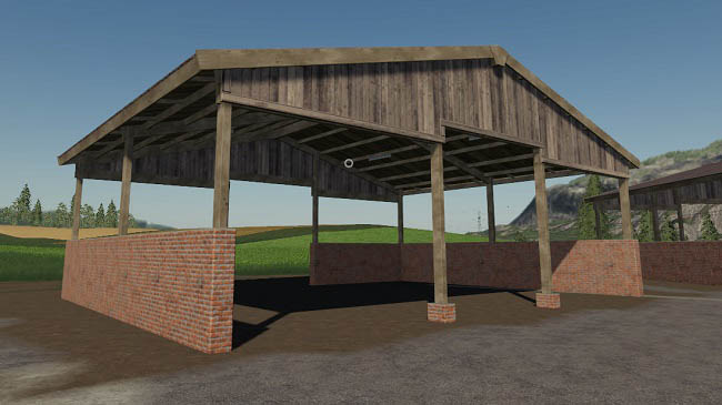Мод Wood Frame Open Sheds With Brick Wall v1.0 для FS19 (1.2.x)