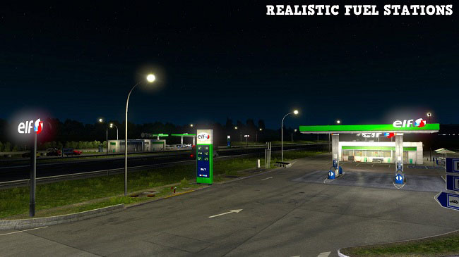 Мод Realistic Fuel Stations для ETS 2 (1.34.x)
