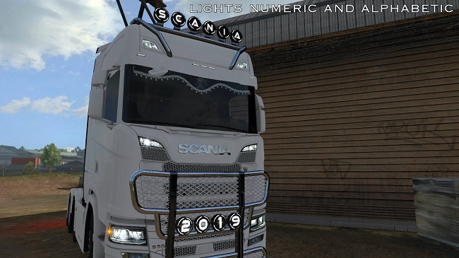 Мод Lights Numeric and Alphabetic All Trucks для ETS 2 (1.34.x)