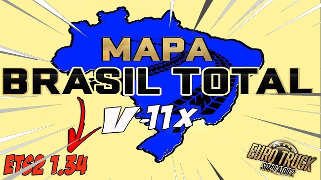 Карта Brasil Total v11.0 для Euro Truck Simulator 2 (1.34.x)