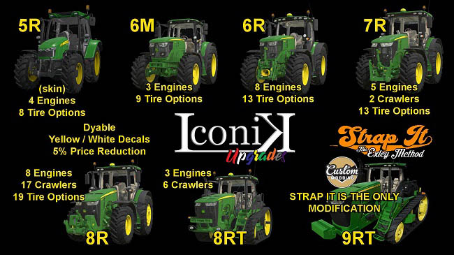 Мод Iconik JD Tractors v1.0 для FS19 (1.4.x)