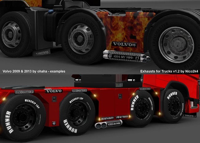Мод Exhausts & Accessories for Trucks v2.1 для ETS 2 (1.35.x)