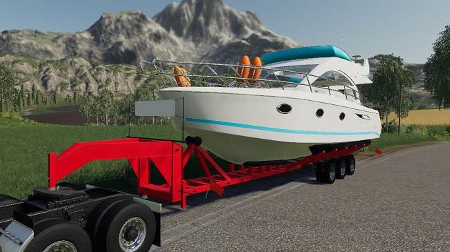 Мод Oversize Boat Trailer v1.0 для FS19 (1.4.x)
