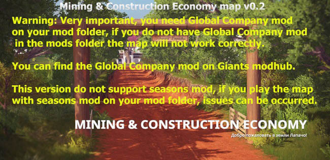 Карта Mining & Construction Economy map v0.9.0 для FS19 (1.7.x)