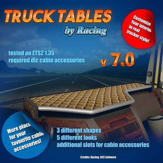 Мод Полки для грузовиков (Truck Tables) v8.1