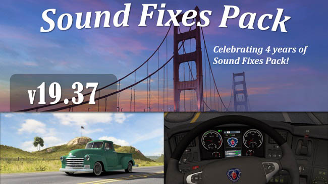 Звуковой мод Sound Fixes Pack v19.37 для ETS 2 и ATS (1.35.x)