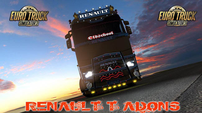 Мод Renault T Addons v2.4 для Euro Truck Simulator 2 (1.46.x)