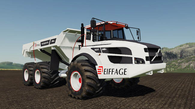 Мод Volvo A40G White Eiffage v1.5 для FS19 (1.5.x)