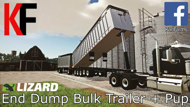 Мод Lizard End Dump Bulk Trailer + Pup Trailer v1.1 для FS19 (1.5.x)
