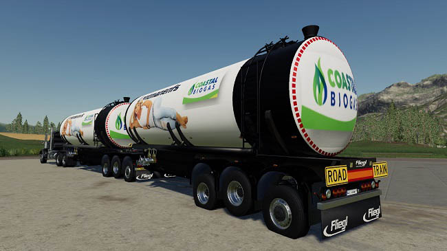 Мод Fliegl Semi Roadtrain Biogas Trailer v1.6 для FS19 (1.5.x)