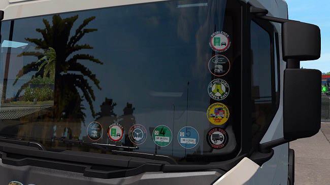 Мод GlassStickers for your Truck v1.5 для Euro Truck Simulator 2 (1.47.x)