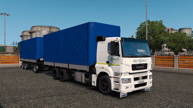 Мод Камаз 65207 Тандем + Прицеп v1.0 для Euro Truck Simulator 2 (1.36.x)