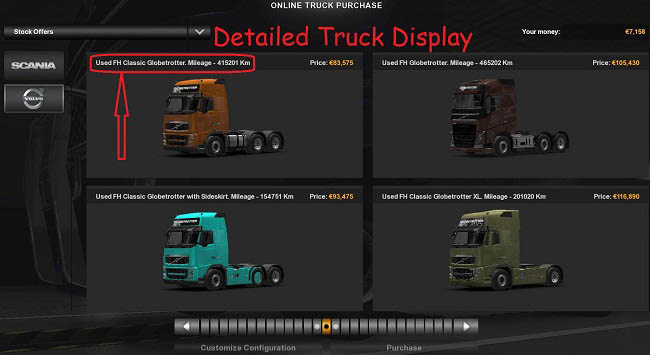 Мод Б/У грузовики у дилеров и в заказах агентств v1.2 для ETS 2 (1.37.x, 1.38.x)