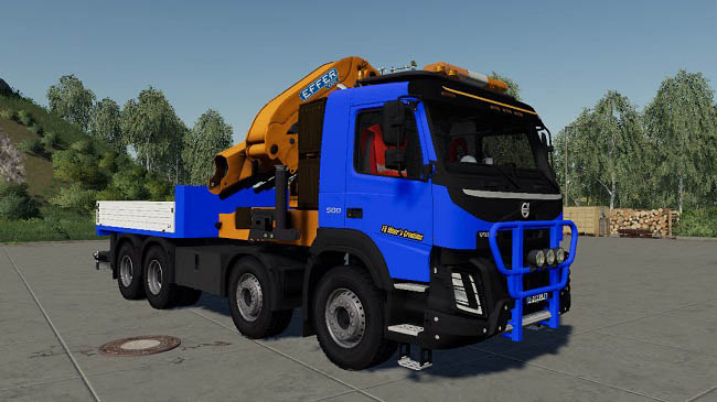 Мод Volvo FMX 8x4 Crane Truck v1.1 для FS19 (1.6.x)