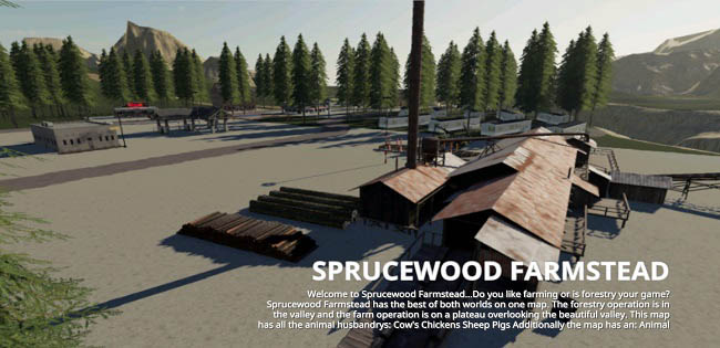 Карта Sprucewood Farmstead v1.0.0.0 для FS19 (1.6.x)