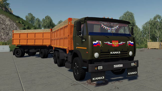 Мод Kamaz и прицеп Nefaz v1.0.0.1 для FS19 (1.7.x)