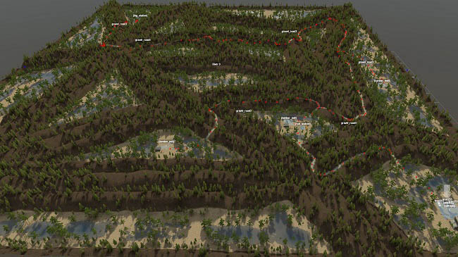 Карта "Backwood Gravel Roads" для Spintires: MudRunner