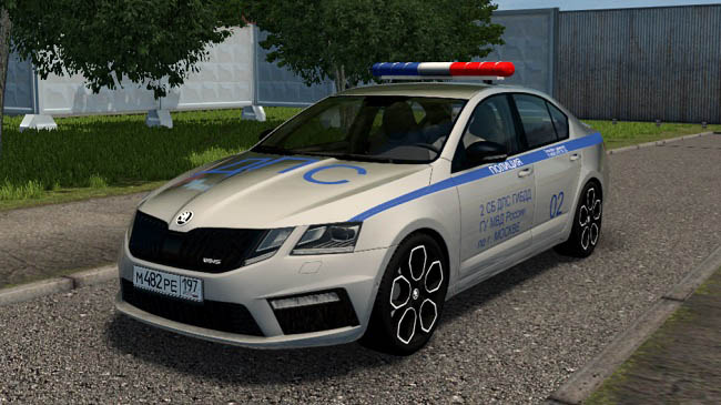 Мод Skoda Octavia RS 2017 Police для City Car Driving (1.5.9.2)