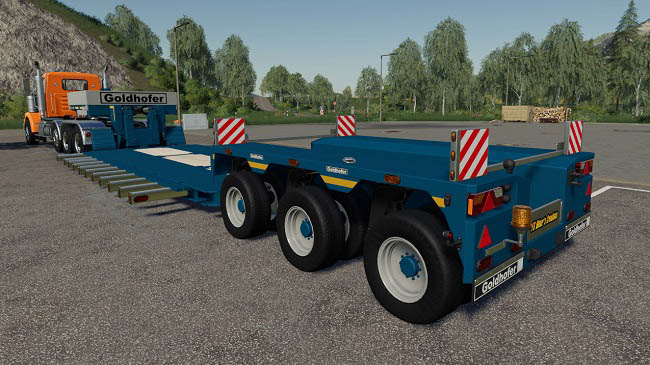 Мод Goldhofer Low Loader With Extensions Fixed v1.1 для FS19 (1.7.x)