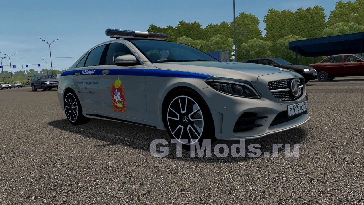 Мод Mercedes-Benz C300 (W205) Police для City Car Driving (1.5.9.2) » Моды  для игр про автомобили от GTMods.ru