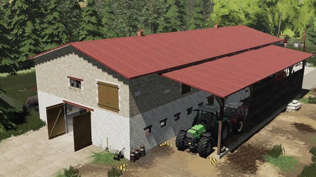 Мод Cowshed With Garage v1.0.0.0 для FS19 (1.7.x)