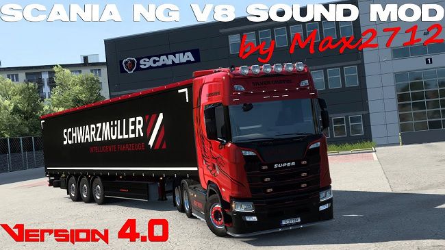 Мод SCANIA NG V8 sound mod by Max2712 v5.0 для ETS 2 (1.43.x)