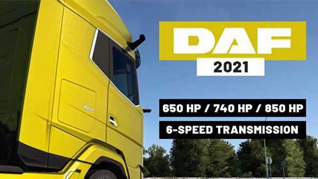 Мод DAF 2021 XG/XG+ more engines + 6-speed transmissions v1.0 для FS19 (1.7.x)