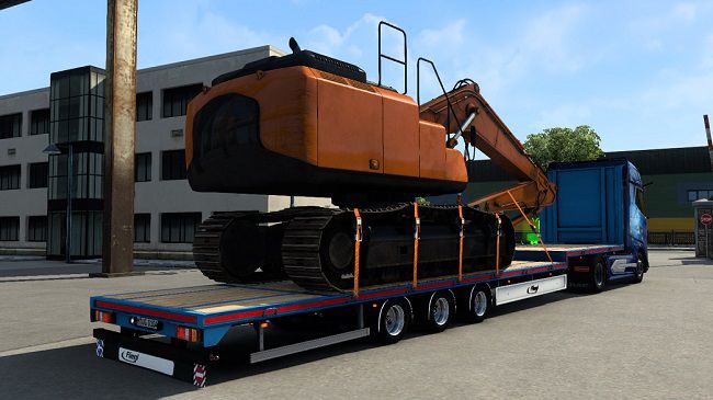 Fliegl Flatbed Trailer v1.0 для Euro Truck Simulator 2 (1.48.x)