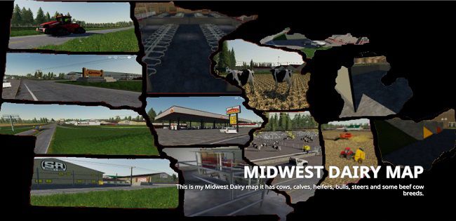 Карта Midwest Dairy Map v1.0.0.0 для FS19 (1.7.x)