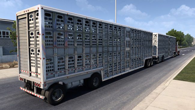 SCS Livestock Double and Triple Trailers Addon v1.1 для ATS (1.41.x)