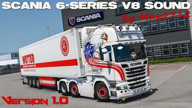 Scania 6-series DC16 V8 sound by Max2712 v1.2 для ETS 2 (1.43.x)