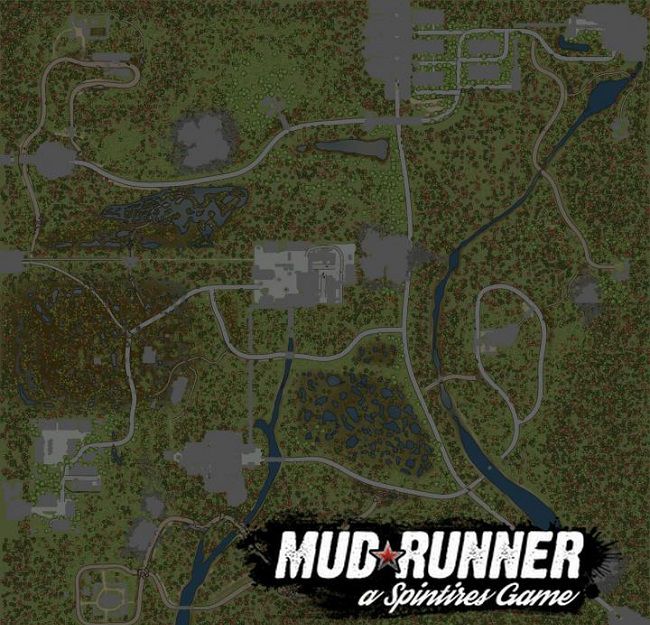 Карта "Окрестности базы Х21" для Spintires: MudRunner