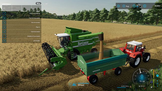 Manual Combine Discharge v1.0.0.1 для Farming Simulator 22 (1.3.x)