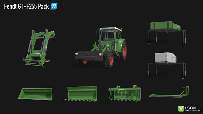 Fendt F255GT Pack v1.0 для Farming Simulator 22 (1.2.x)