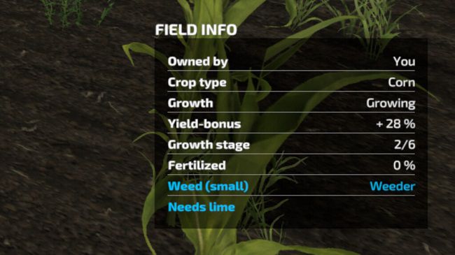 Crop Growth Stage Info v1.1 для Farming Simulator 22 (1.4.x)