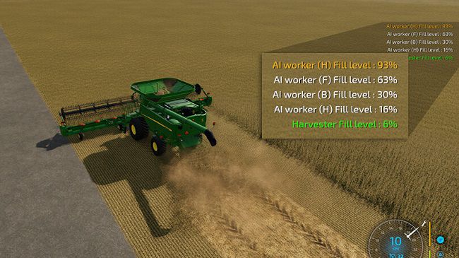 Harvester Fill Monitor v1.0 для Farming Simulator 22 (1.2.x)