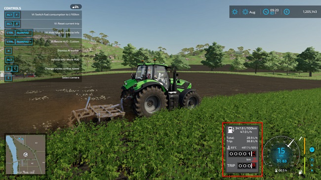 Vehicle Info v1.0.0.1 для Farming Simulator 22 (1.8.x)