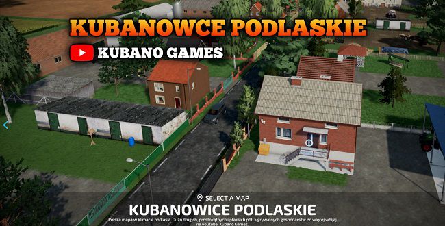 Карта Kubanowice Podlaskie v1.0 для Farming Simulator 22 (1.3.x)