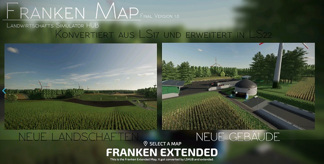 Карта Franken Extended v1.0 для Farming Simulator 22 (1.3.x)