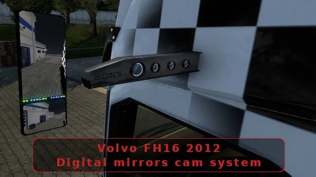Цифровые зеркала для Volvo FH16 2012 v1.0 для Euro Truck Simulator 2 (1.43.x)