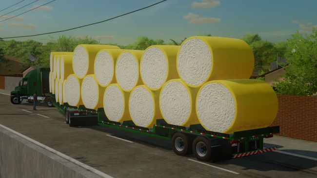 Trailer Bi-train Cotton Bales Autoload v1.0 для Farming Simulator 22 (1.3.x)