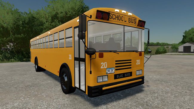 Blue Bird School Bus v2.1 для Farming Simulator 22 (1.8.x)