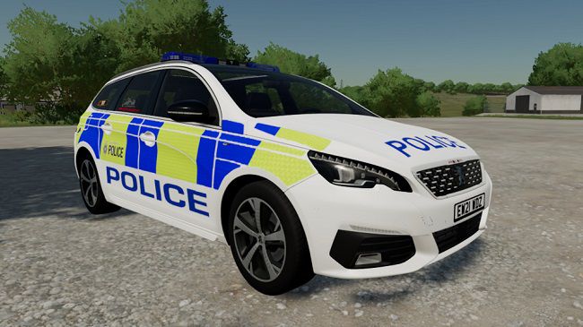 UK Police Peugeot 308 SW 2021 v1.0 для Farming Simulator 22 (1.5.x)