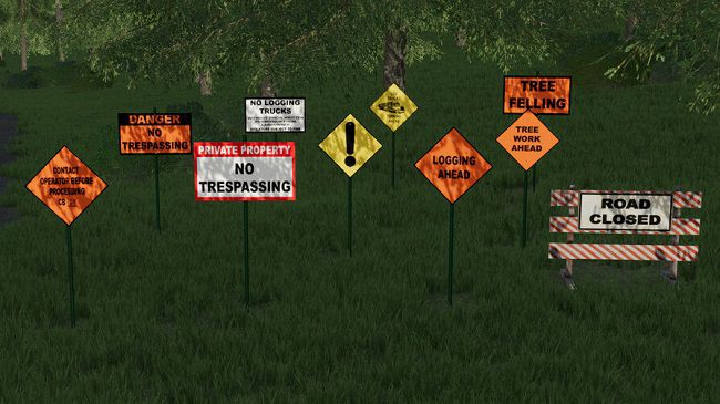 Forestry Sign Pack v1.0 для Farming Simulator 22 (1.5.x)