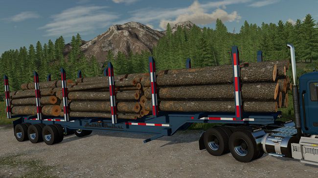 Hallbilt MFG Tri Axle Log Trailer v1.0 для Farming Simulator 22 (1.6.x)